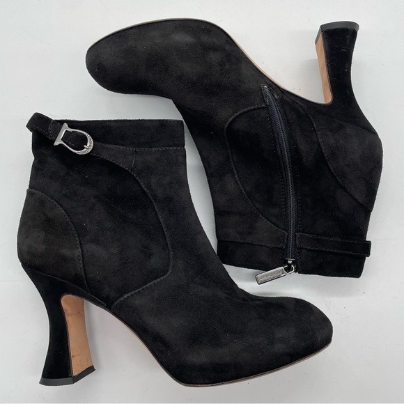 Marchez Vous heeled ankle boots black suede made in Italy women’s size 7 1/2 - Picture 9 of 9